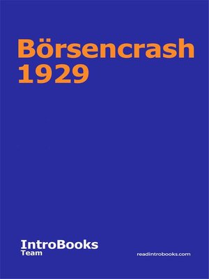 cover image of Börsencrash 1929